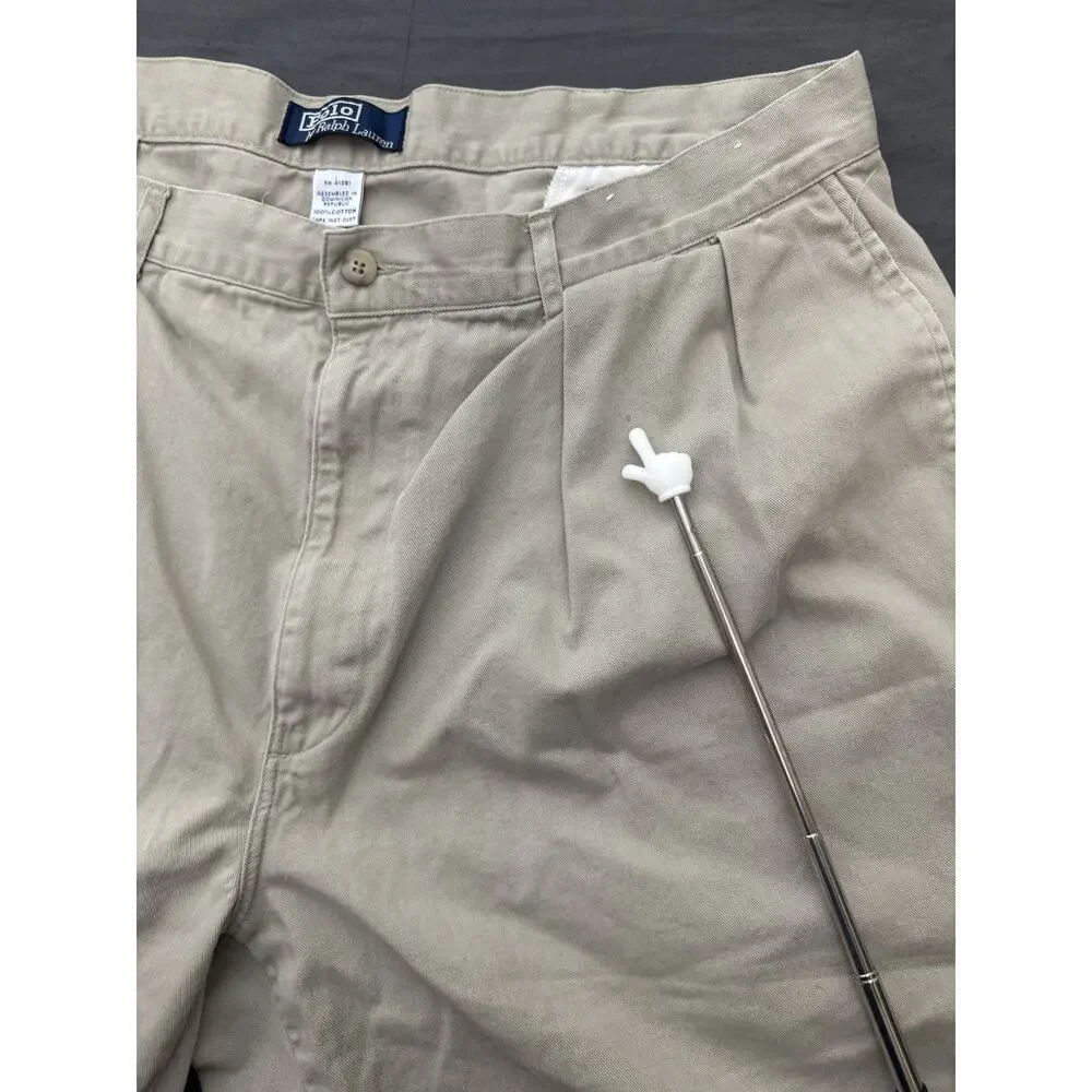 Polo Ralph Lauren Chino Shorts Men’s 39 Beige‎ Pleated Classic 8.5” Inseam